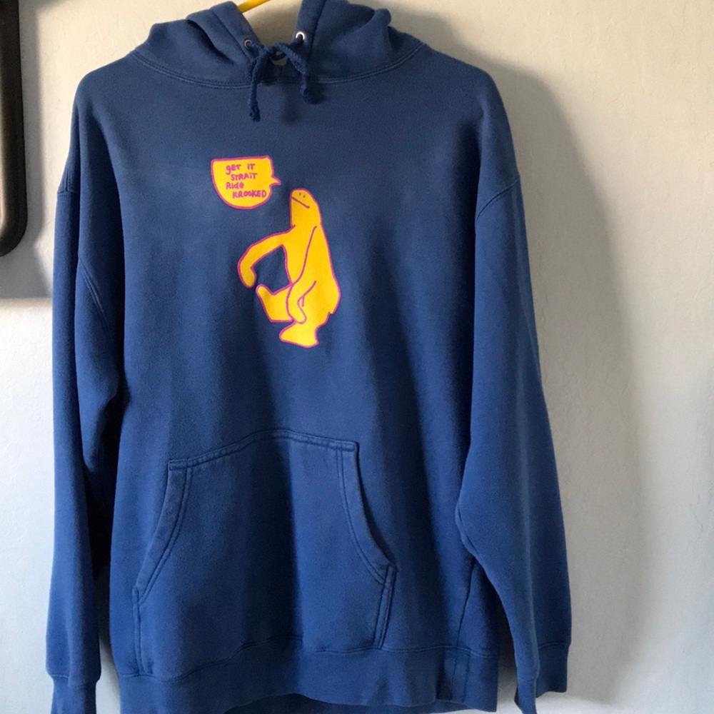 Blue Krooked Skateboards Pullover Hoodie